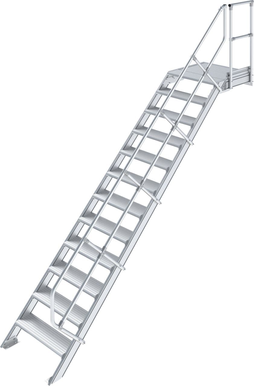 Трап с платформой Krause STABILO 13, ступени рифленый алюминий 800 мм, 45° 824424