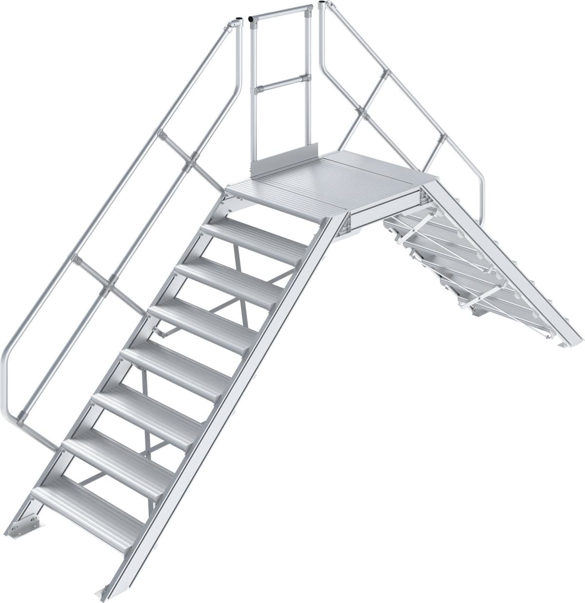 Переход с платформой Krause STABILO 7, рифленый алюминий, шир 600 мм, 45° 826060