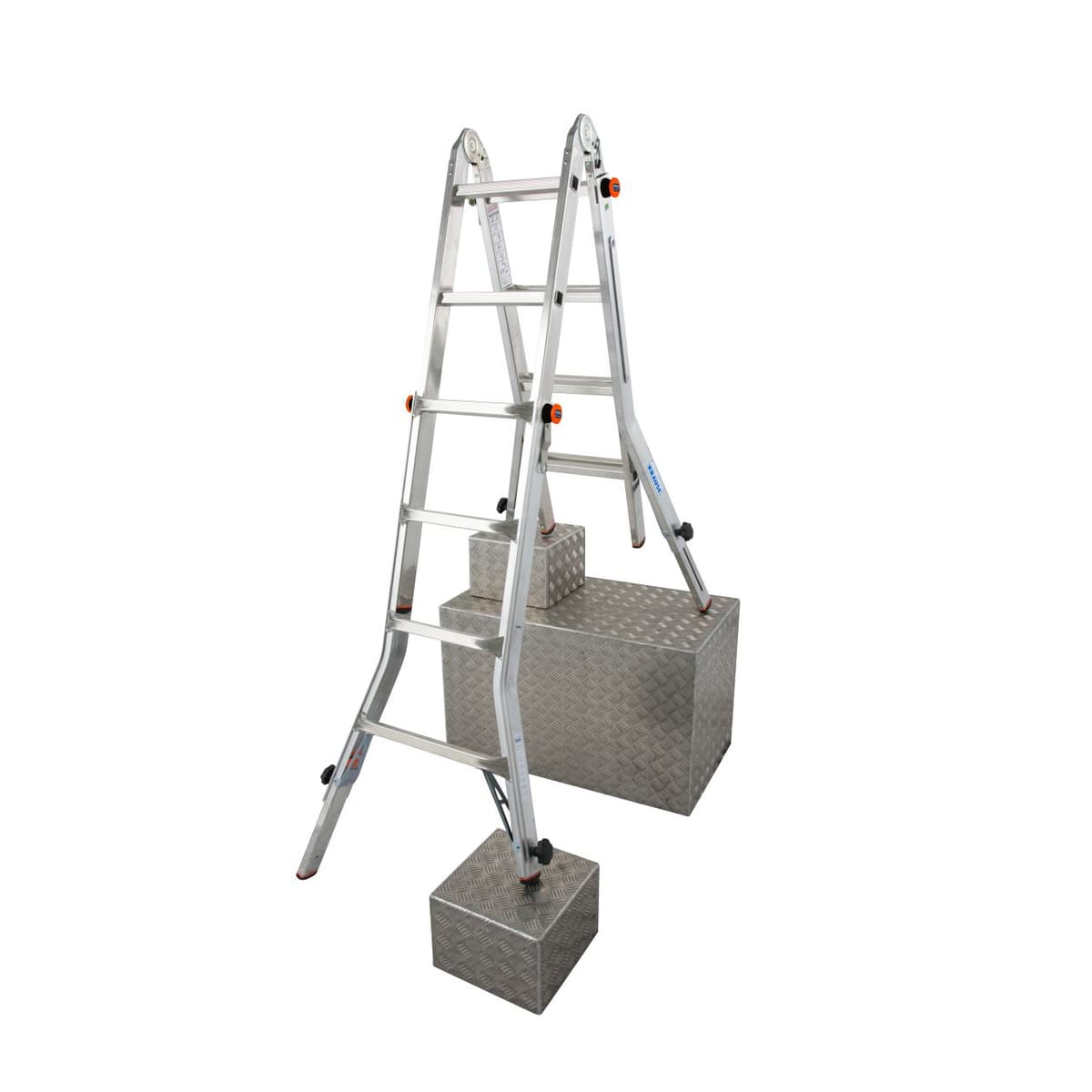 Шарнирная телескопическая лестница Krause TeleVario 4х4, 129970