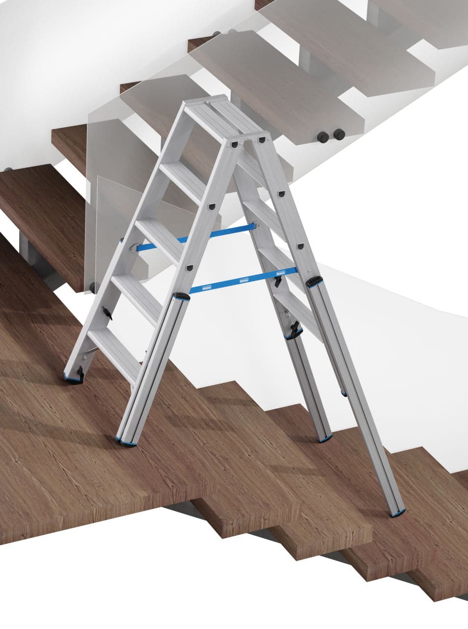 Телескопическая двухсторонняя стремянка Krause Stabilo 2х5 134875
