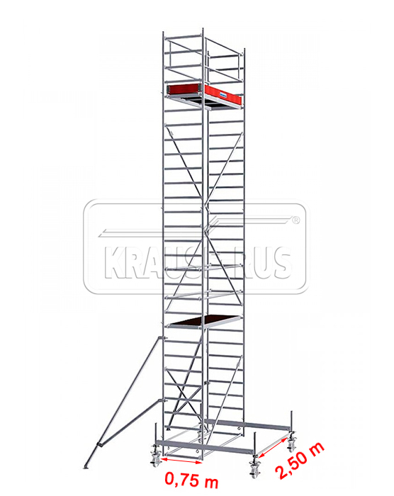 Вышка-тура Krause STABILO Professional серия 100 2,5 х 0,75 м рабочая высота 4,4 м 741059