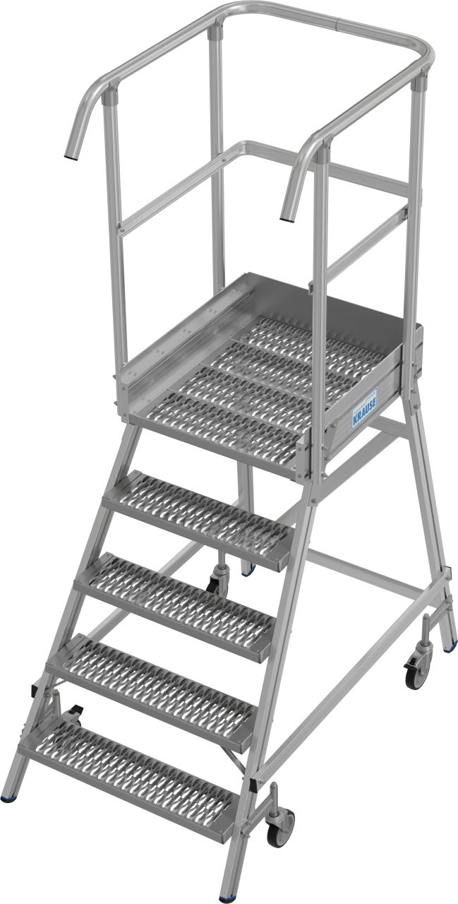 Мобильная лестница-платформа с платформой из решетки R13 Krause STABILO 5 ступеней 821393