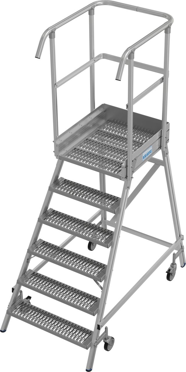 Мобильная лестница-платформа с платформой из решетки R13 Krause STABILO 6 ступеней 821409