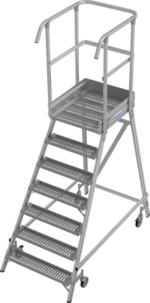 Мобильная лестница-платформа с платформой из решетки R13 Krause STABILO 7 ступеней 821416